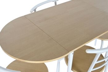 ENSEMBLE DE TABLES 5 MDF MÉTAL 121X55X78 BLANC MB208138 7