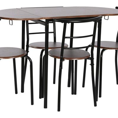 TABLE SET 5 MDF METAL 121X55X78 BLACK MB208139