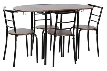 ENSEMBLE DE TABLES 5 MDF MÉTAL 121X55X78 NOIR MB208139