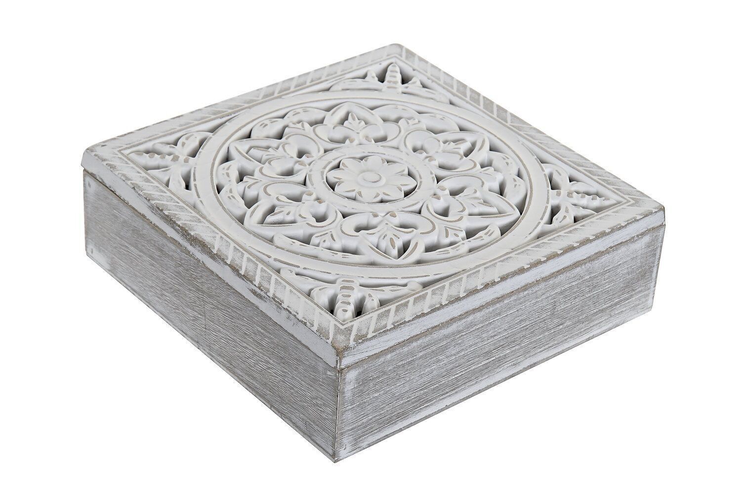 INFUSIONS BOX MDF 23X23X7 WHITE MANDALA PC172105
