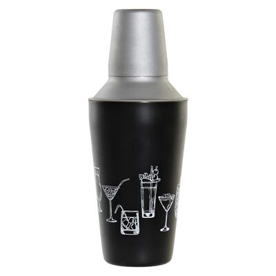 STAINLESS STEEL SHAKER 9,5X9,5X22 500 ML, BLACK PC180411
