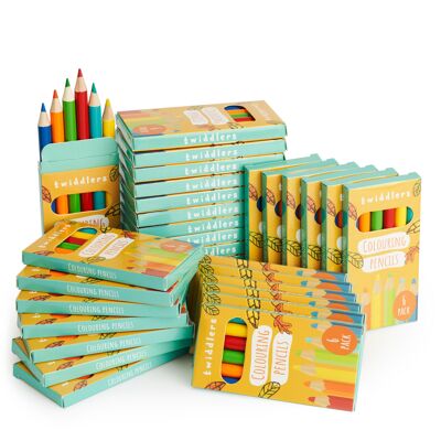 180 lápices de colores (30 paquetes de 6) 8,7 cm de longitud