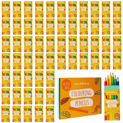360 crayons de couleur (60 paquets de 6) - 8,7 cm de longueur