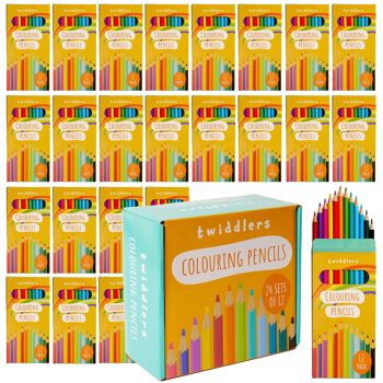 300 crayons de couleur (24 paquets de 12) 17,5 cm de longueur 1