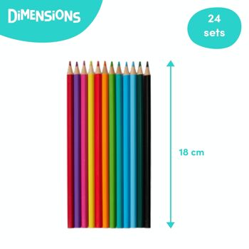300 crayons de couleur (24 paquets de 12) 17,5 cm de longueur 4