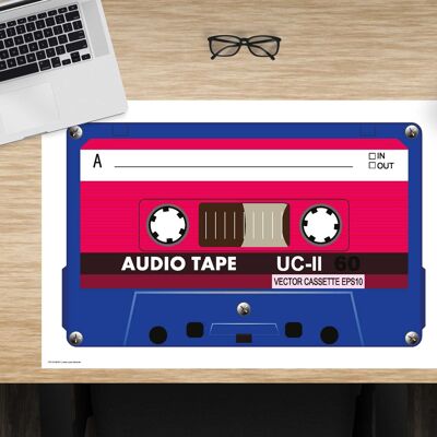 Premium Vinyl Desk Pad for Kids and Adults - Cassette - 60 x 40 cm (BPA Free)