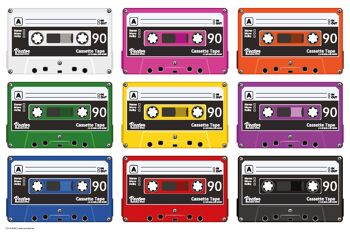 Sous-main en vinyle de qualité supérieure pour enfants et adultes - Cassettes colorées - 60 x 40 cm (sans BPA) 2