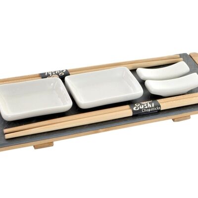 SUSHI SET 9 BAMBU PIZARRA 30X10X3,5 2 SERVICIOS PC185968