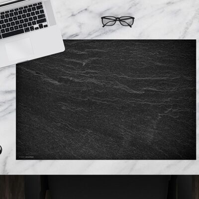 Desk pad made of premium vinyl for children and adults - natural slate - 60 x 40 cm (BPA-free)