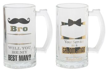 POT EN VERRE 13X8X15 500ML, GENTLEMAN 2 ASSORTIMENTS. PC186177 1