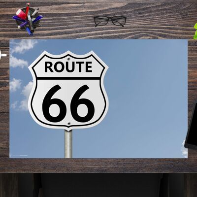 Sous-main en vinyle premium pour enfants et adultes - Route 66 USA Road Trip - 60 x 40 cm (sans BPA)
