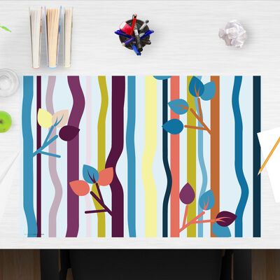 Premium Vinyl Desk Pad for Kids and Adults - Playful Forest Pattern - 60 x 40 cm (BPA Free)
