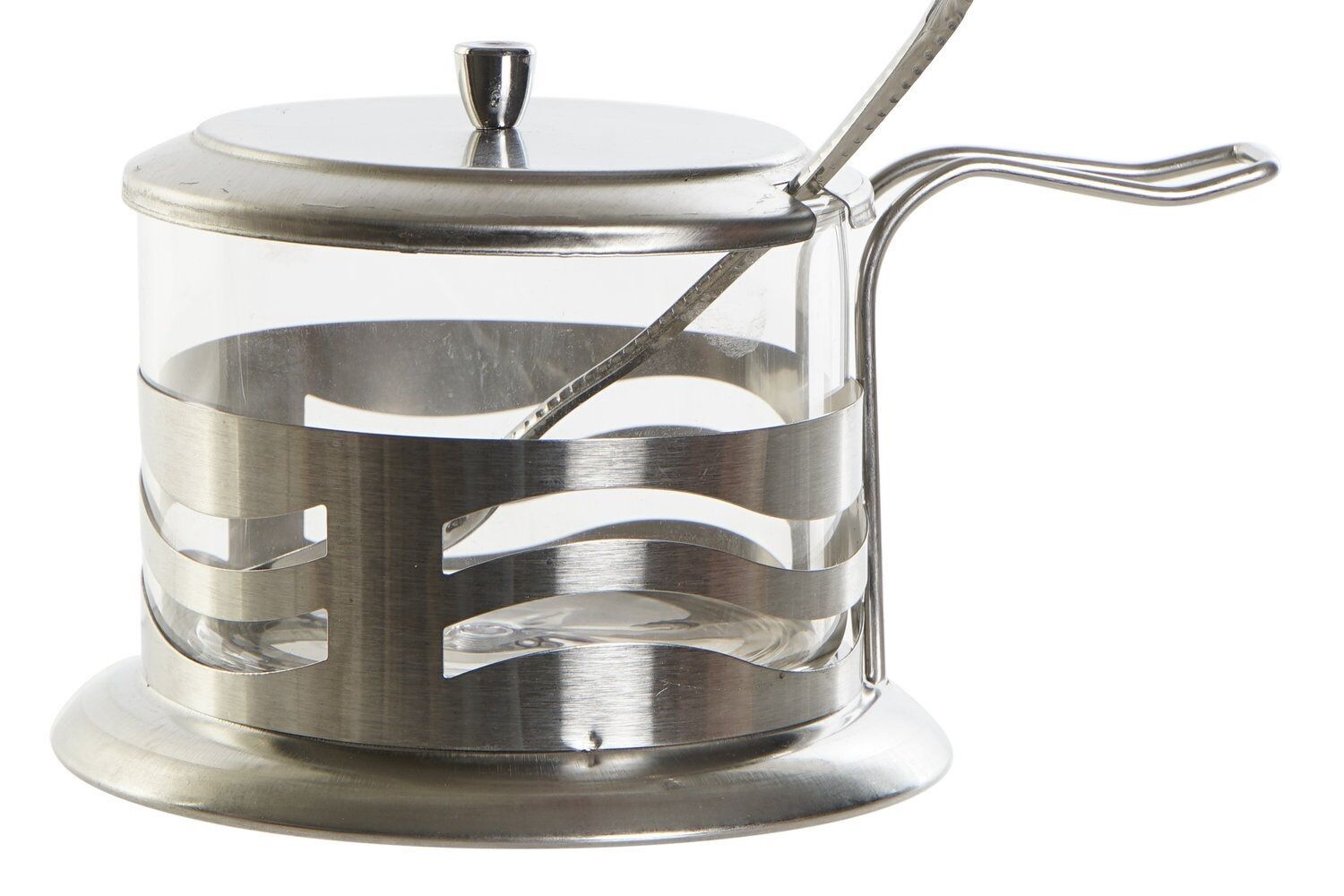 SUCRIER VERRE INOX 15X10,5X10 ARGENT PC186724