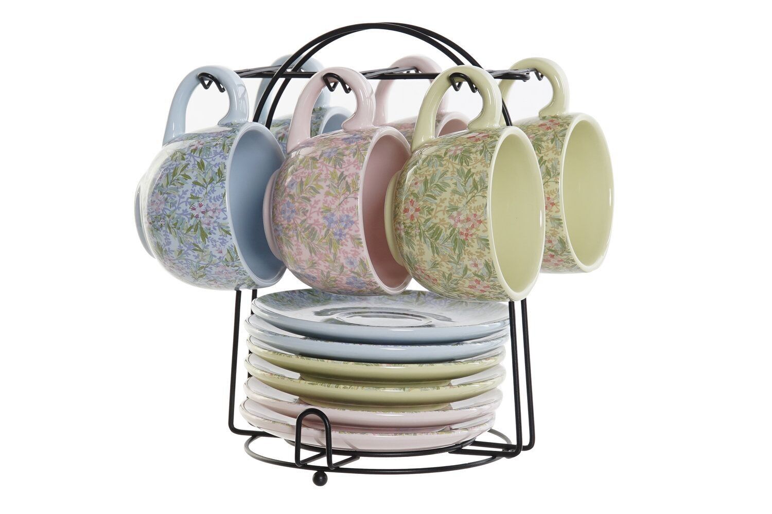 KAFFEESET 6 DOLOMITE METALL 14X14X7 180 ML, BLUMEN PC186800