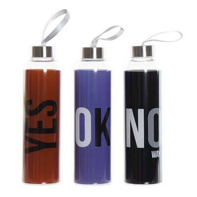 BOROSILICATE BOTTLE 6.5X6.5X23 550ML, SLOGAN 3 SU PC186853