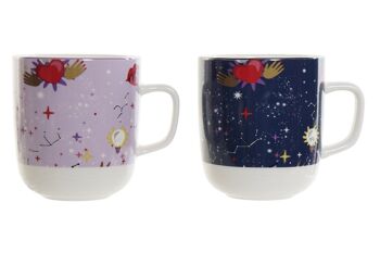 MUG PORCELAINE 12X8,5X10 380ML, BONNE CHANCE 2 ASSORTIMENTS. PC186858 1