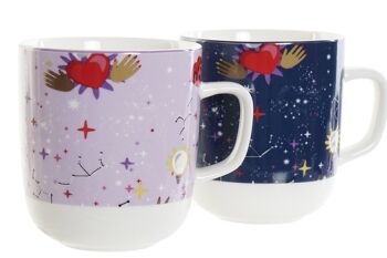 MUG PORCELAINE 12X8,5X10 380ML, BONNE CHANCE 2 ASSORTIMENTS. PC186858 2