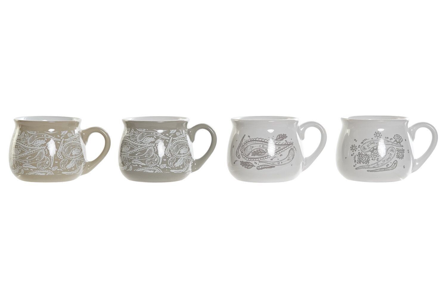 TASSE AUS STEINZEUG 12X9X8 330 ML, PAISLEY 4 SORTIMENTE. PC186874