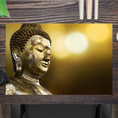Sous-main en vinyle de qualité supérieure pour enfants et adultes - Golden Buddha - 60 x 40 cm (sans BPA)