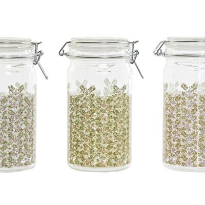 GLASS JAR 10X12.5X20 1000 ML, FLOWERS 3 ASSORTMENTS. PC186895