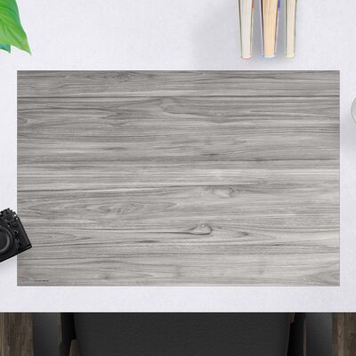 Premium Vinyl Desk Pad for Kids and Adults - Gray Wood Effect - 60 x 40 cm (BPA Free)