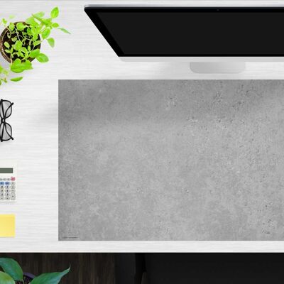 Desk pad made of premium vinyl XXL with integrated mousepad - dark concrete look - 100 x 50 cm - BPA-free