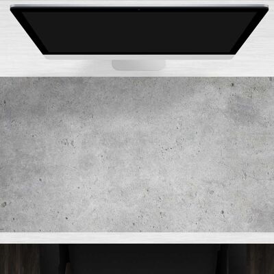 Alfombrilla de escritorio de vinilo de primera calidad XXL con alfombrilla de ratón integrada - aspecto de cemento claro - 100 x 50 cm - sin BPA