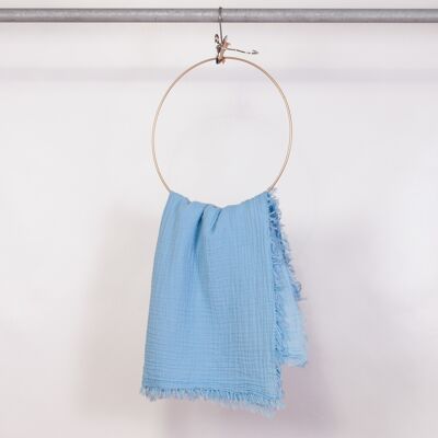Chiffon - lange pur coton - ELLA-bleu ciel