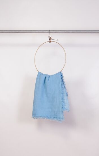 Chiffon - lange pur coton - ELLA-bleu ciel