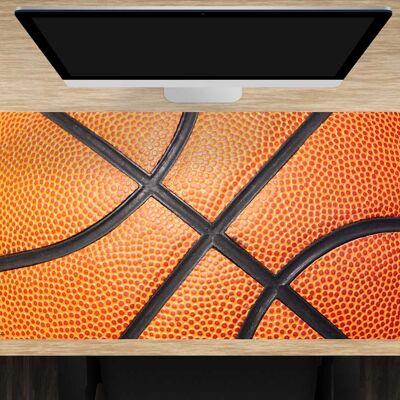 Desk pad made of premium vinyl XXL with integrated mousepad - basketball - 100 x 50 cm - BPA-free