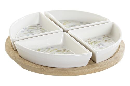 APERITIVO SET 5 GRES BAMBU 21,5X21,5X1 NATURAL PC188212