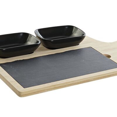 SET DE TABLE APERITIF 4 BAMBOU ARDOISE 33X19,7X3,5 PC188219