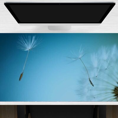 Desk pad made of premium vinyl XXL with integrated mousepad - dandelion - 100 x 50 cm (BPA-free)