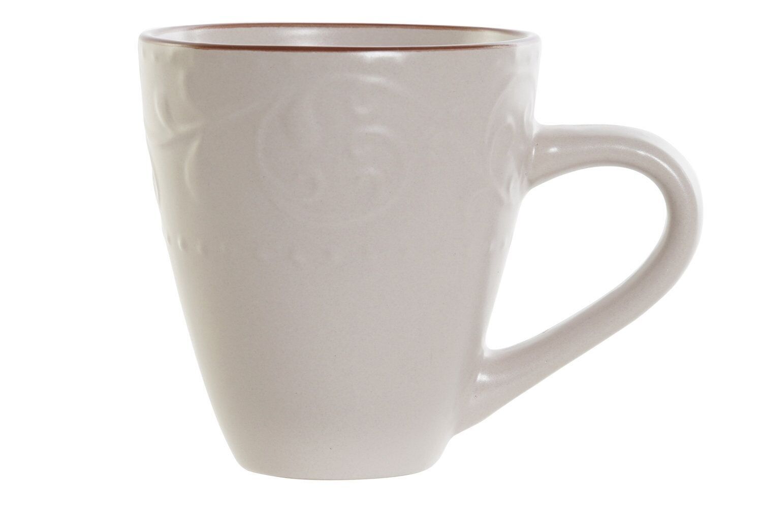 STEINZEUGBECHER 13,5X9,5X10,5 340ML, BEIGE RELIEF PC188259