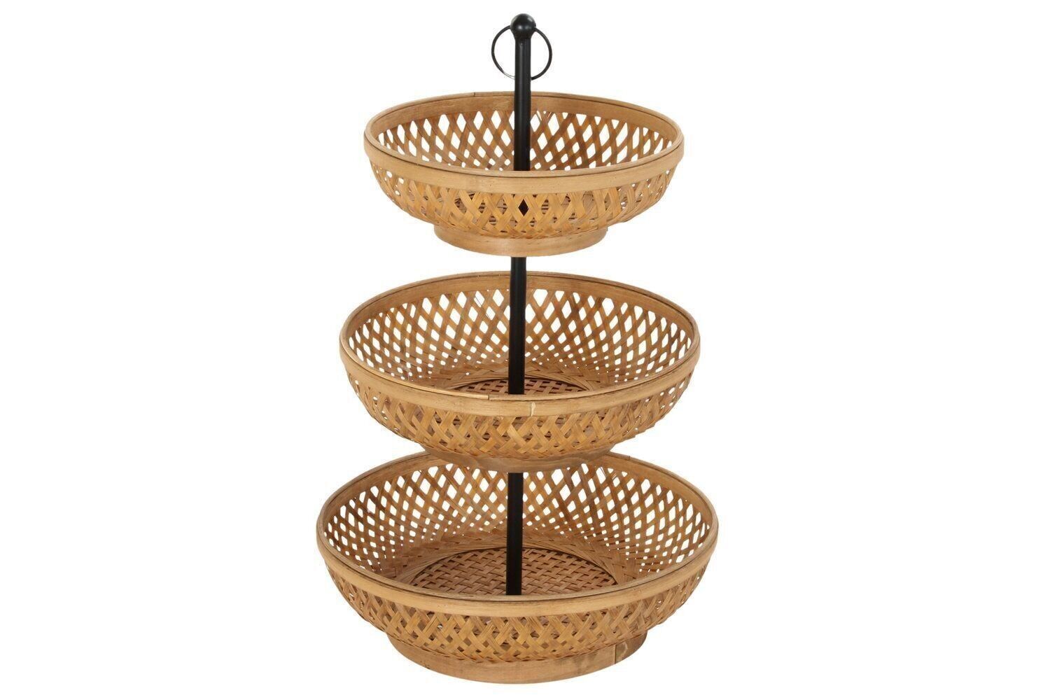 OBSTSCHALE AUS BAMBUSMETALL 40X40X70 NATURBRAUN PC189069