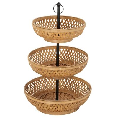 BAMBOO METAL FRUIT BOWL 40X40X70 NATURAL BROWN PC189069