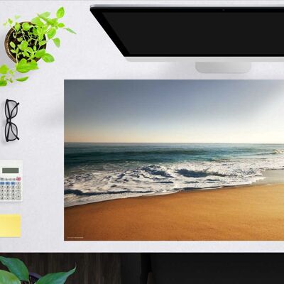 Desk pad made of premium vinyl XXL with integrated mousepad - On the beach - 100 x 50 cm (BPA-free)