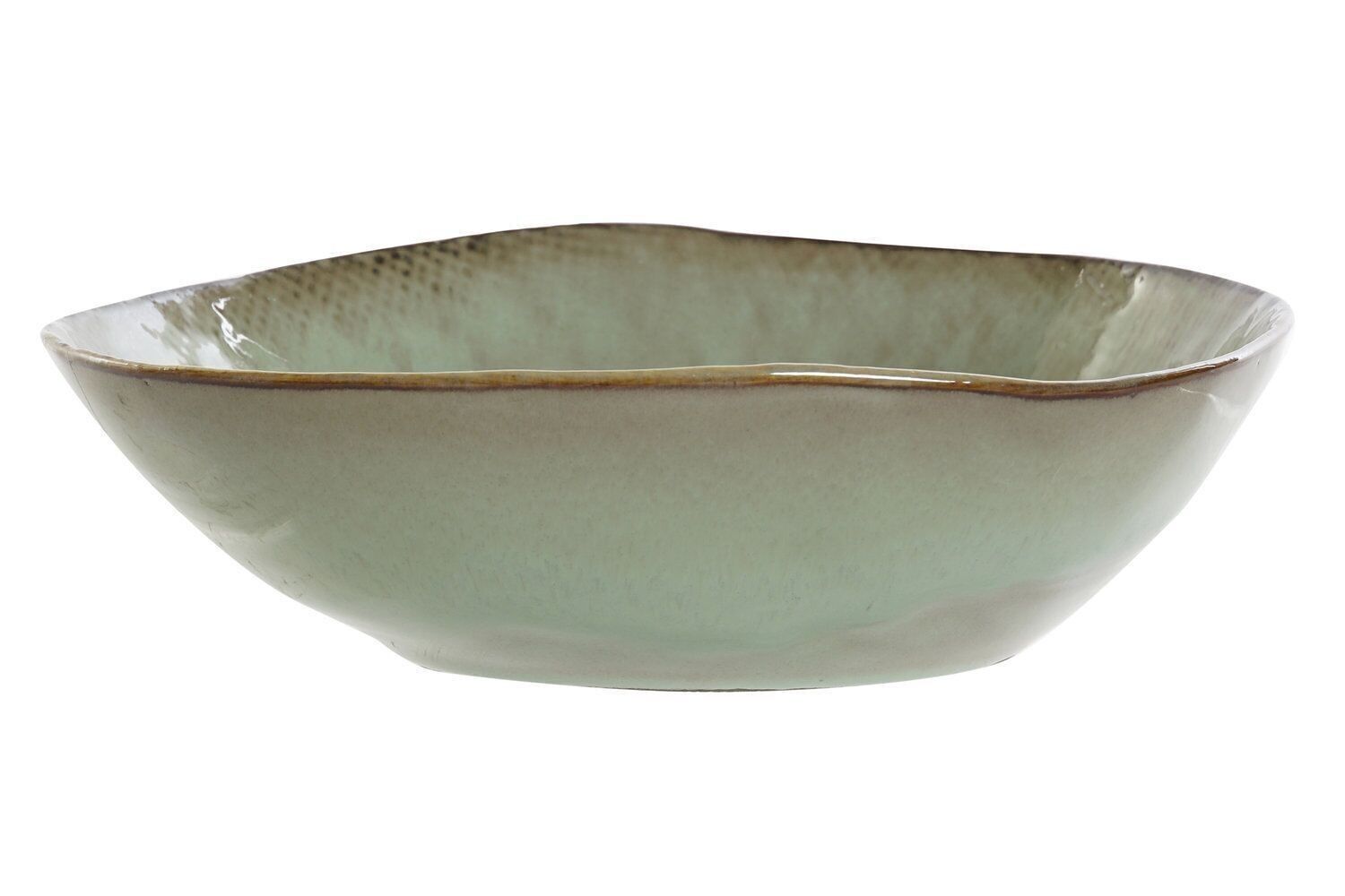 SCHÜSSEL AUS STEINZEUG 20X16,3X5,9 TÜRKIS GLASIERT PC189310