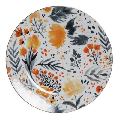 ASSIETTE PORCELAINE 27X27X2,5 ASSIETTE PORCELAINE FLEURS 2 PC189351