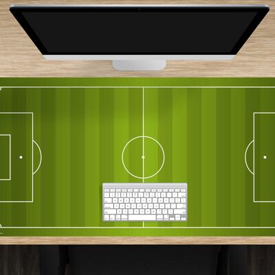 Desk pad made of premium vinyl XXL with integrated mousepad - soccer field - 100 x 50 cm (BPA-free)