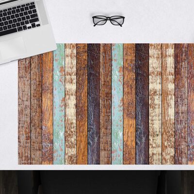 Desk pad made of premium vinyl - wood look striped - 60 x 40 cm (BPA-free)