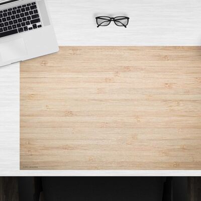 Desk pad made of premium vinyl - wood look light brown - 60 x 40 cm (BPA-free)