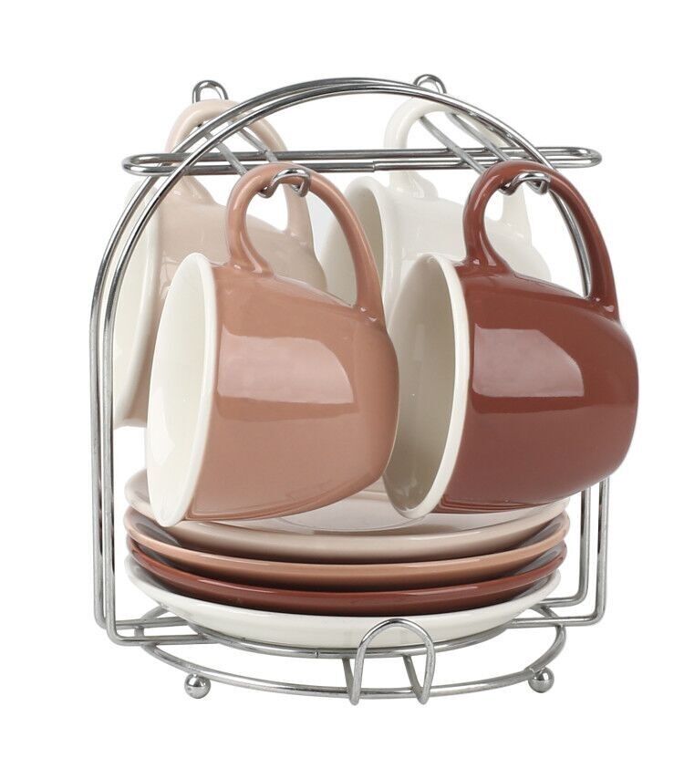 KAFFEESET 4 NEW BONE METAL 6,7X6,7X5,2 90ML. BEIGE PC189549