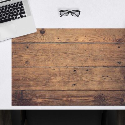 Desk pad made of premium vinyl - wood look brown - 60 x 40 cm (BPA-free)