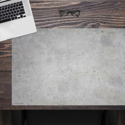Desk pad made of premium vinyl - light concrete look - 60 x 40 cm (BPA-free)