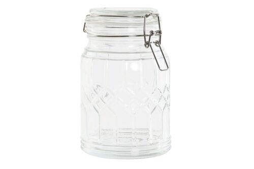 BOTE CRISTAL INOX 10X10X16 710ML, TRANSPARENTE PC191388