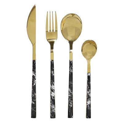 CUTLERY SET 16 STAINLESS STEEL 2X1,2X22,5 2MM SIMILAR MARBLE PC191394