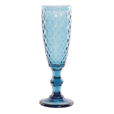 VERRE VERRE 7X7X20 150ML GRAVURE BLEU PC191409