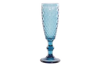 VERRE VERRE 7X7X20 150ML GRAVURE BLEU PC191409 1