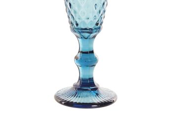 VERRE VERRE 7X7X20 150ML GRAVURE BLEU PC191409 2